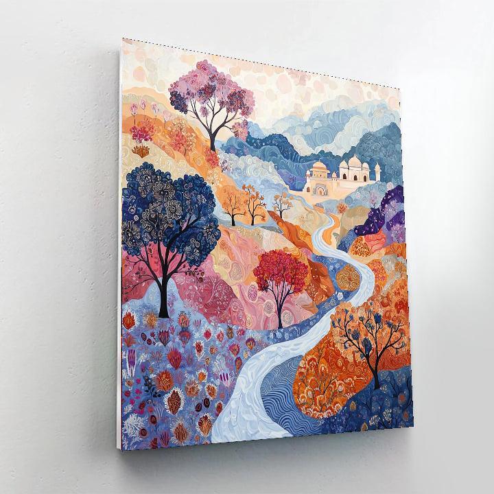 Nandalal Bose Inspired Heritage Threads  Number Painting