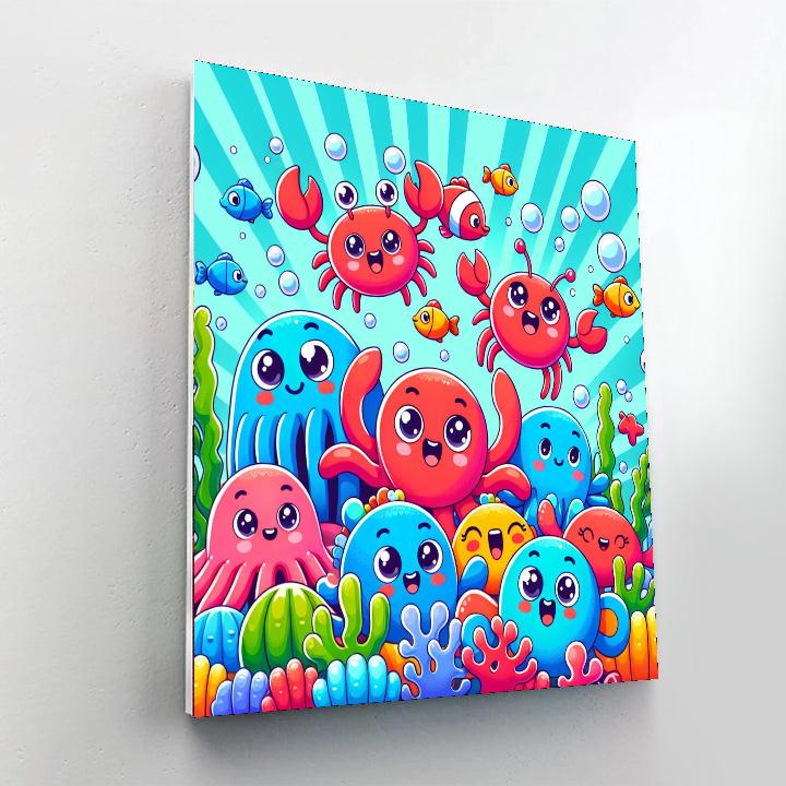 Silly Underwater Friends Painting By Numbers Kit