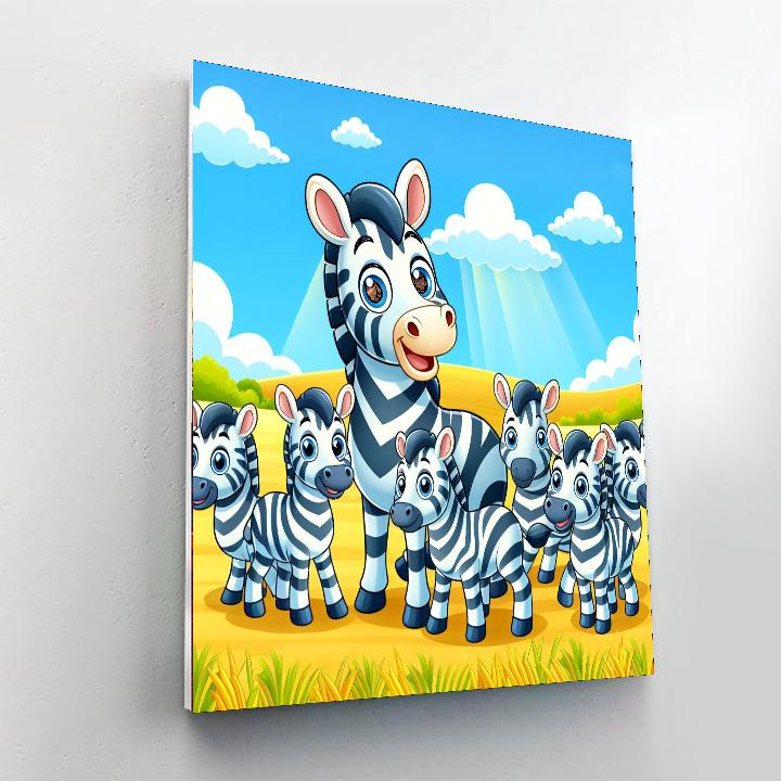 Zesty Zebras Paint By Numbers Art