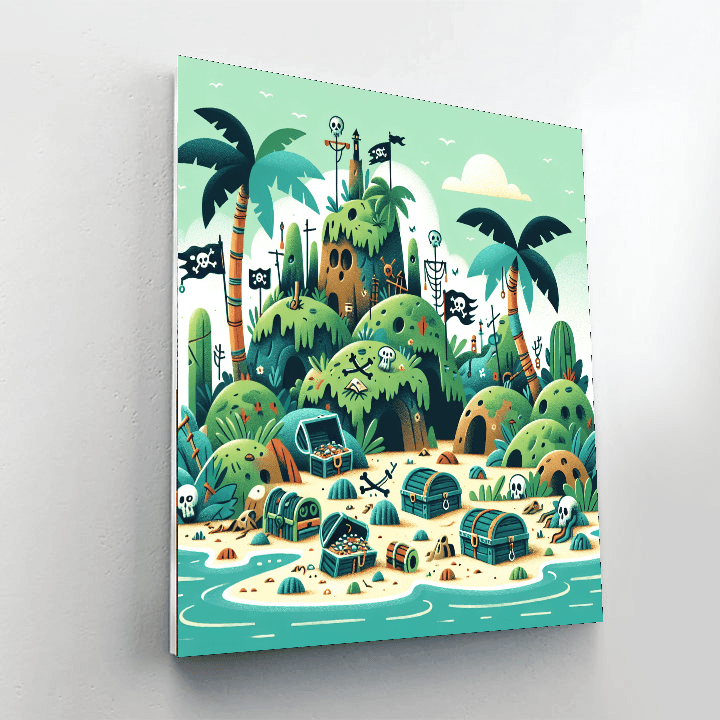 Fantasy Pirate Island Number Painting