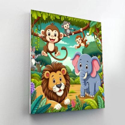 Cute Jungle Friends Numbered Painting Kits