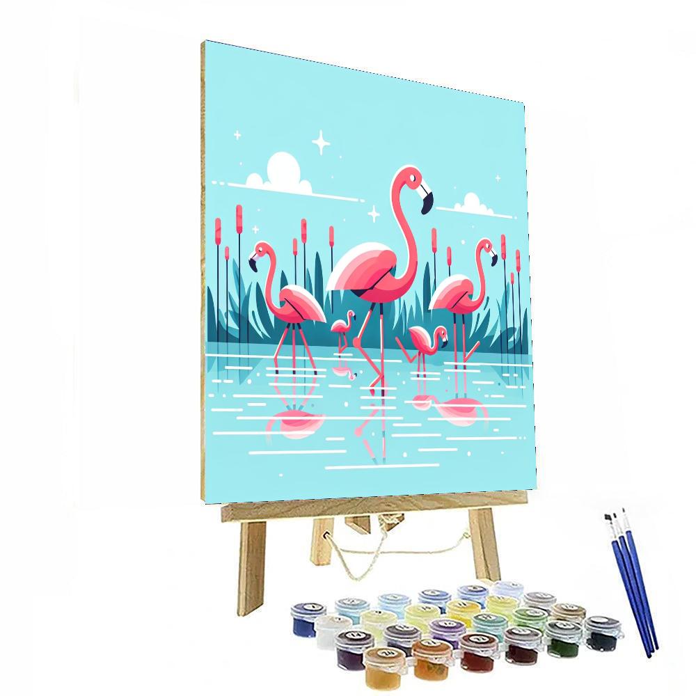 Friendly Flamingos Numbered Painting Kits
