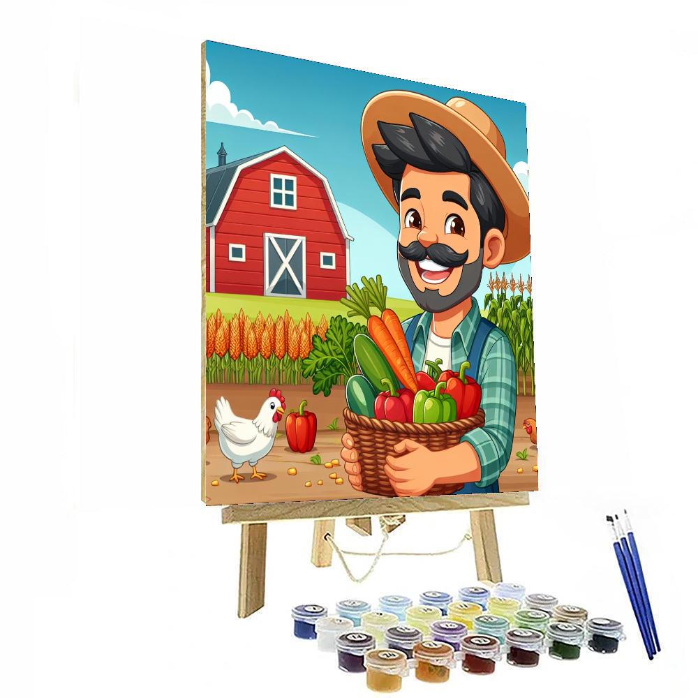 The Friendly Farmer's Harvest Number Painting