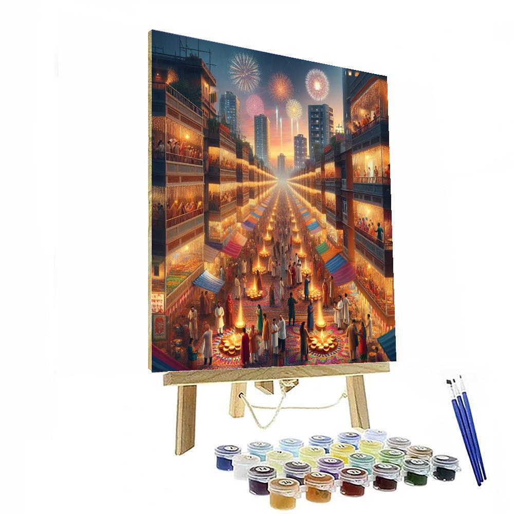 Diwali Festival Of Lights - New Delhi, India Paint By Numbers Kits