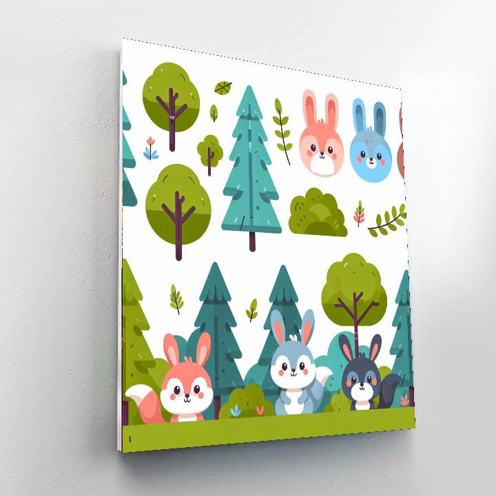 Forest Hide And Seek Numbered Painting Kits