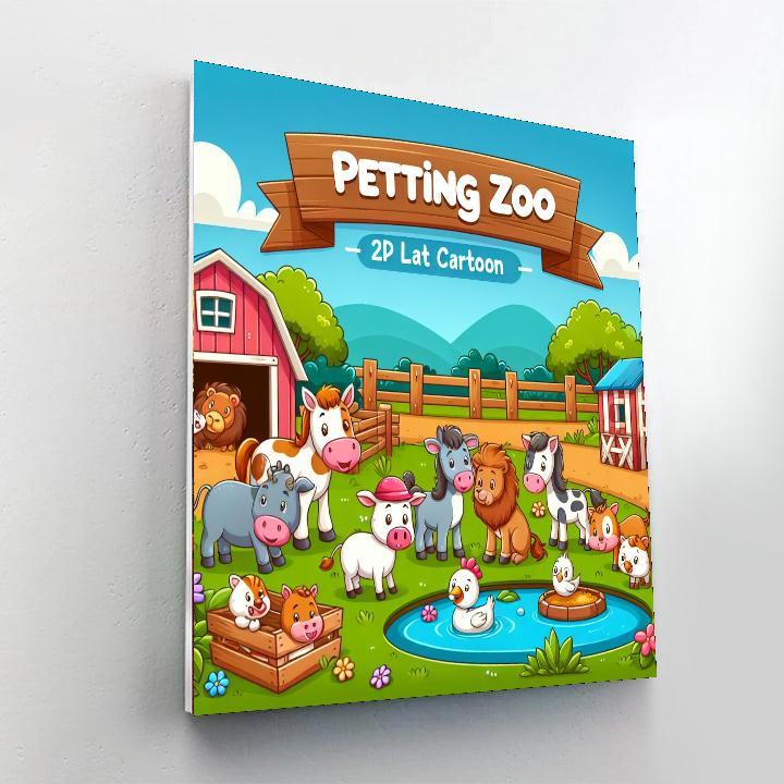 Petting Zoo Fun Day Numbered Painting Kits