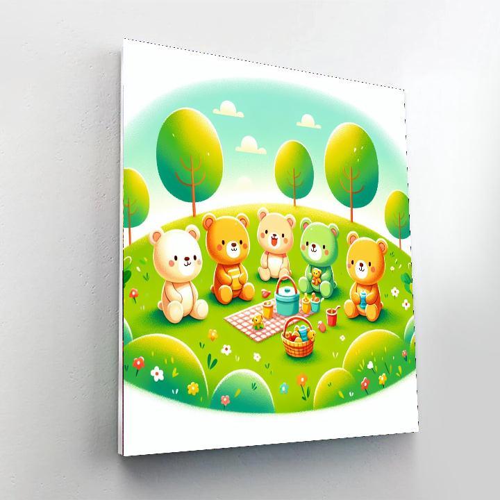 Cuddle Time With Bears Numbered Painting Kits