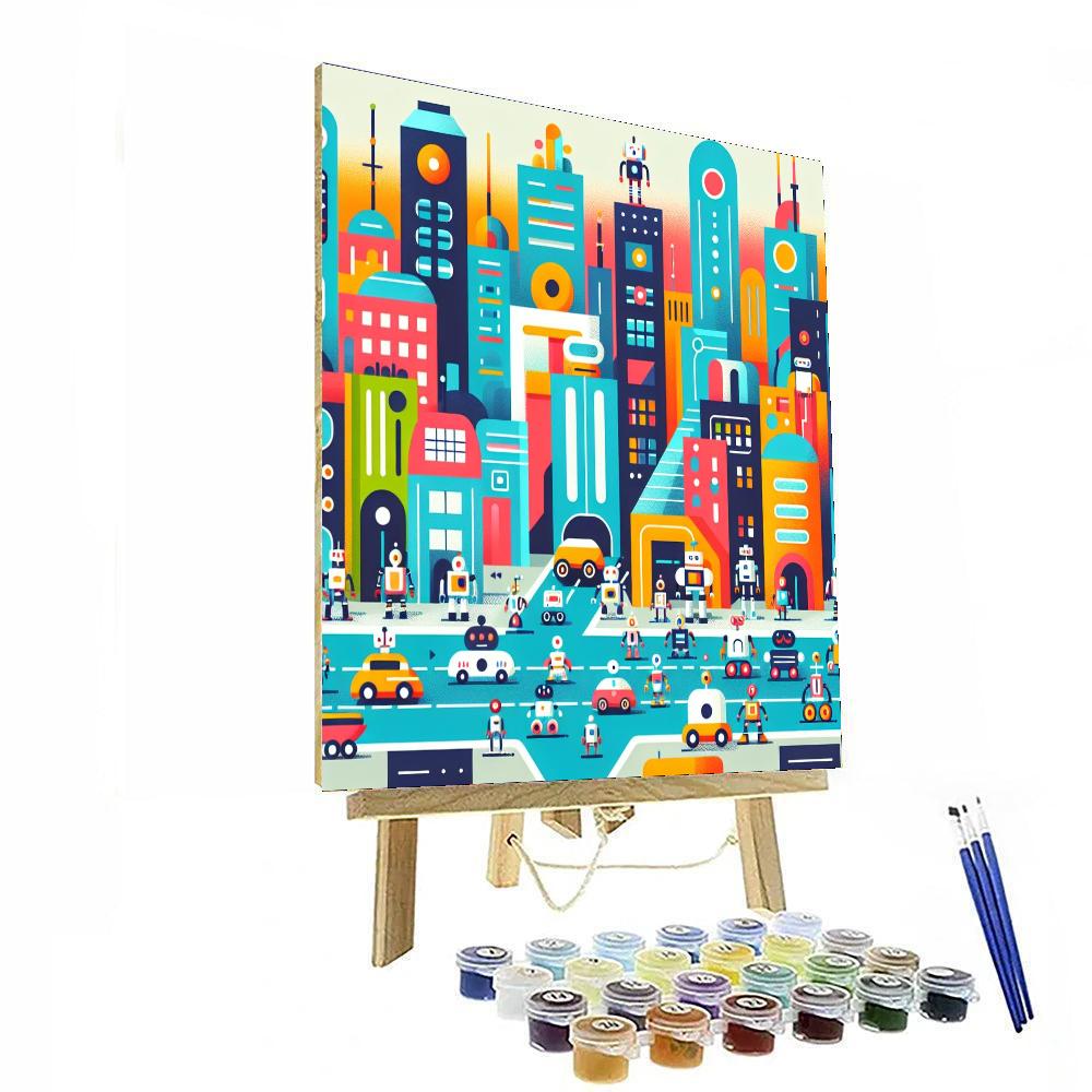Robot City Wonders Paint By Numbers Art