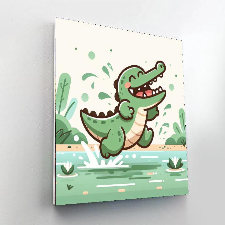Comical Crocodile Adventure Numbered Painting Kits