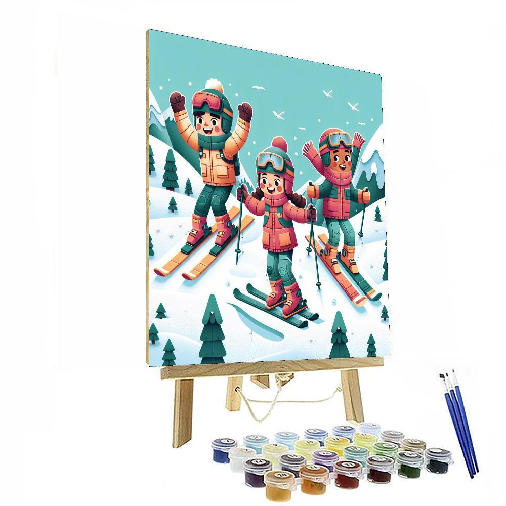 Mountain Ski Adventure Paint By Numbers Art