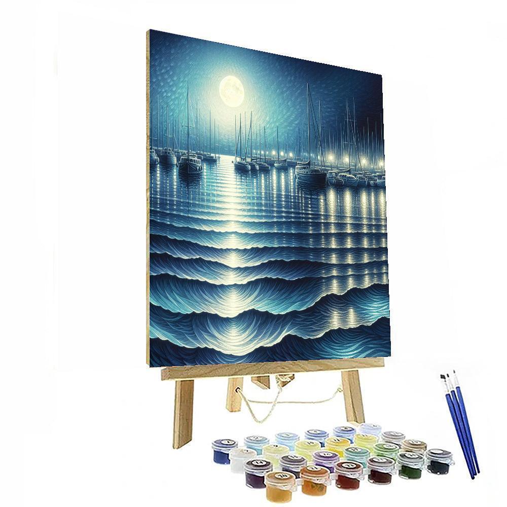 Moonlit Harbor Serenity Paint By Number