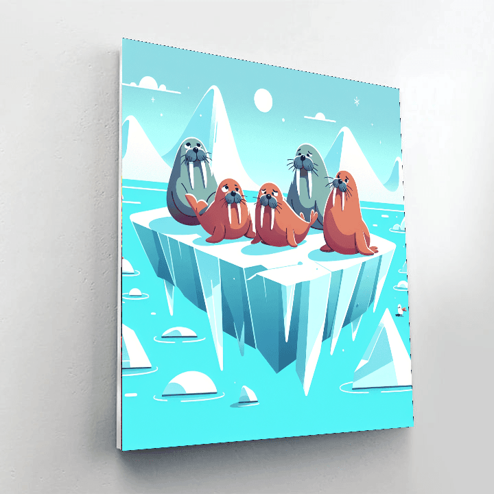 Wacky Walrus Wonderland Number Painting
