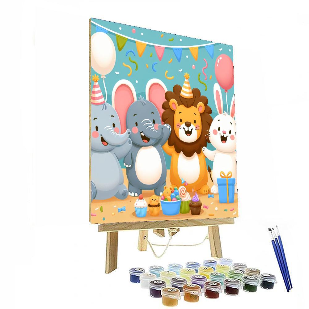 Animal Party Paint By Numbers Art