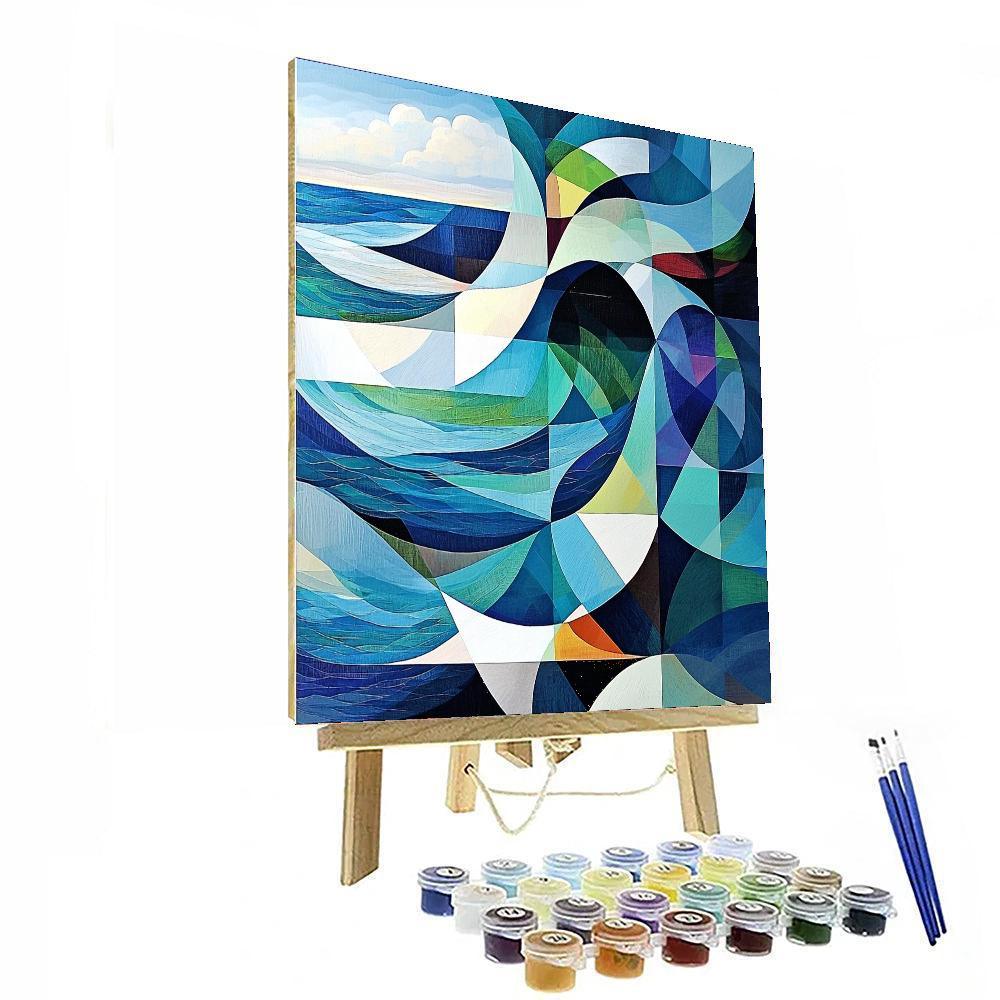 Pablo Picasso Inspired Cubist Ocean Waves  Painting By Numbers Kit