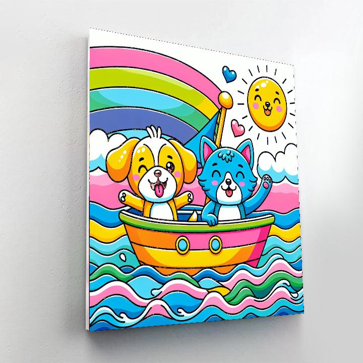 Sailing Adventure With Animal Friends Paint By Number