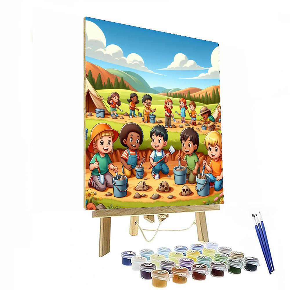 Dinosaur Explorer's Camp Painting Number Kit