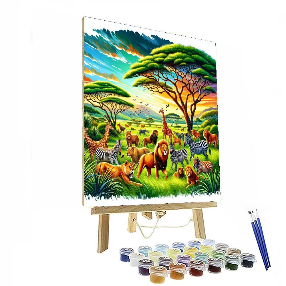 Vivid Safari Exploration Paint By Numbers Art