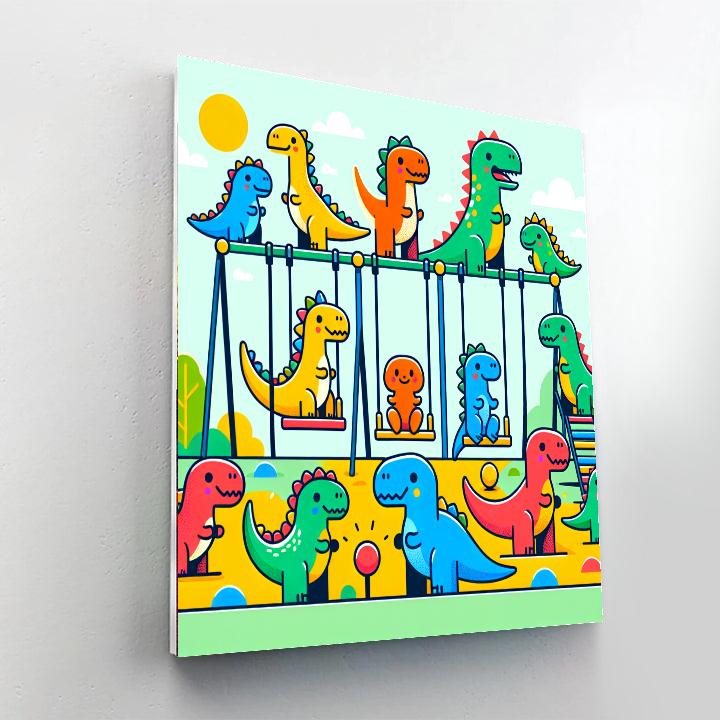 Fun Dinosaur Playground Paint By Number