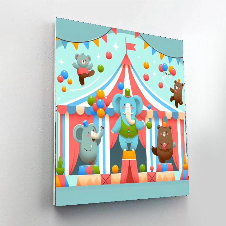 Artistic Animal Circus Painting Number Kit