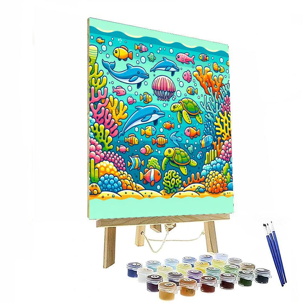 Colorful Coral Celebration Paint By Numbers Art