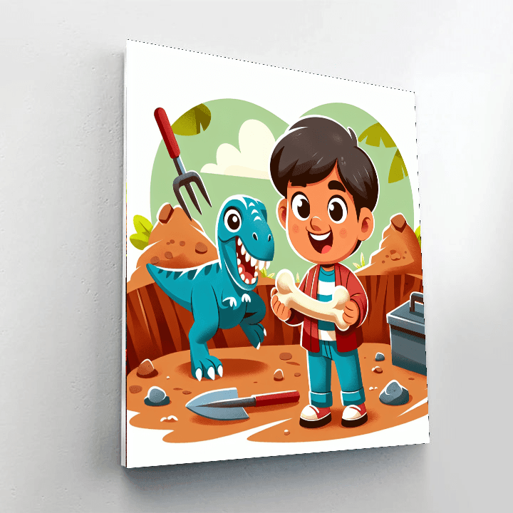 Dinosaur Fossil Adventure Paint By Numbers Art