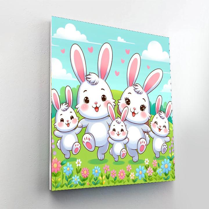 Bouncing Bunny Family Paint By Number