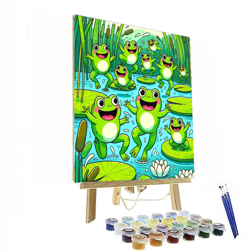 Bouncing Frog Friends Painting By Numbers Kit