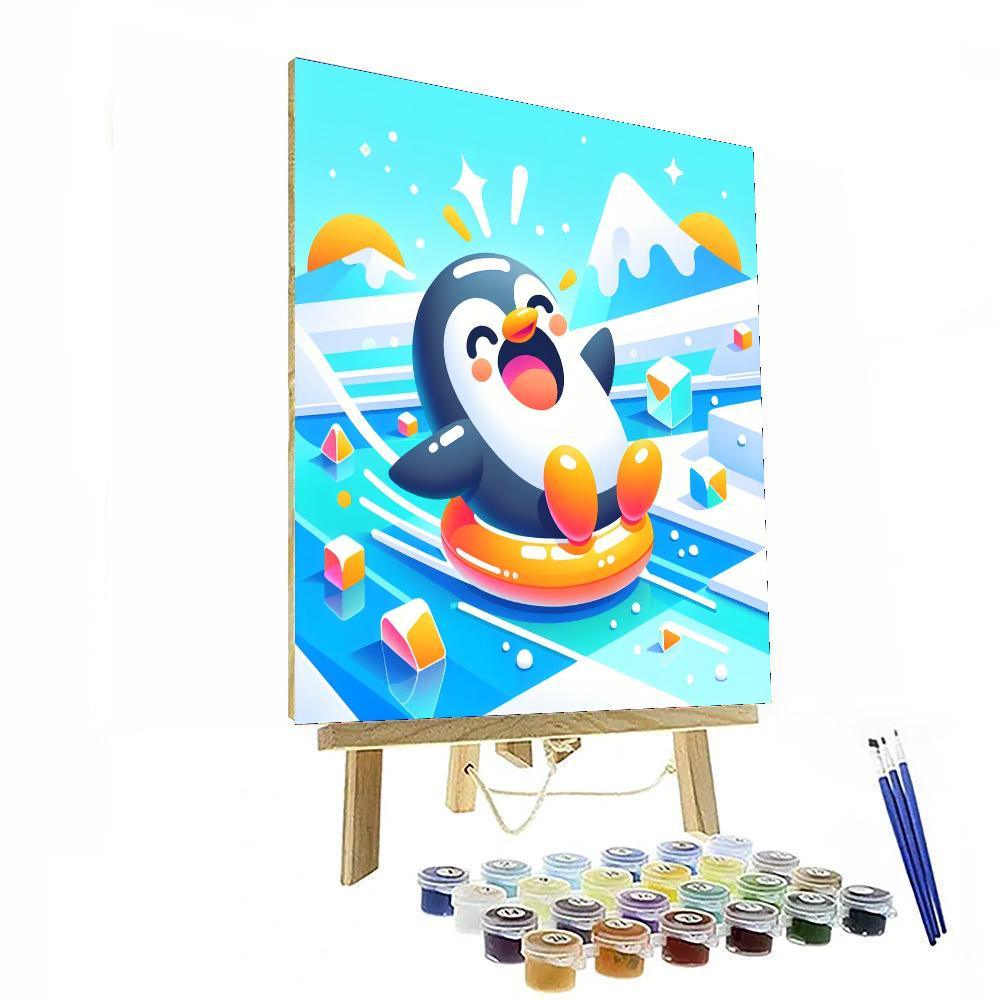 Giggling Penguin Number Painting