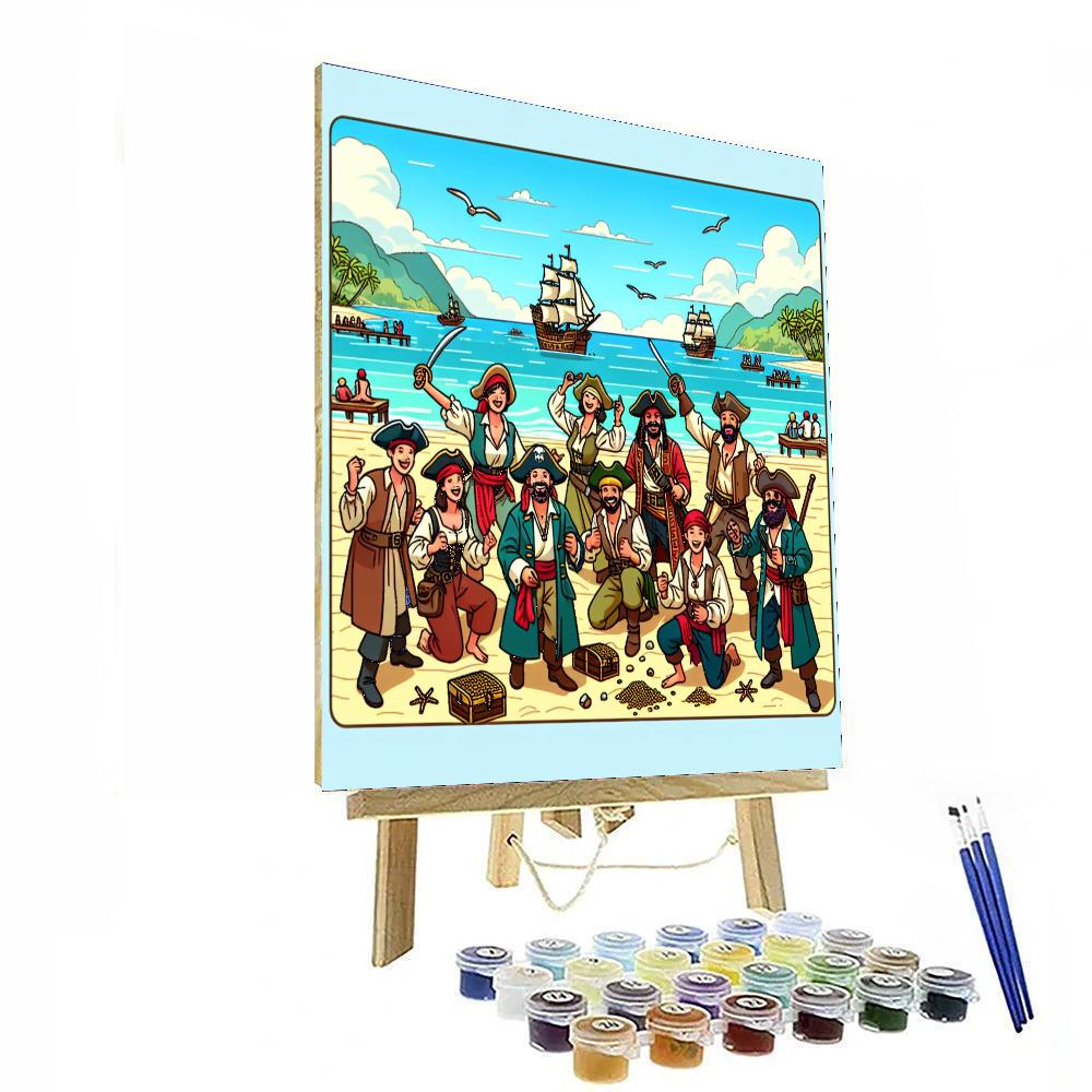 Seaside Pirate Encounter Number Painting