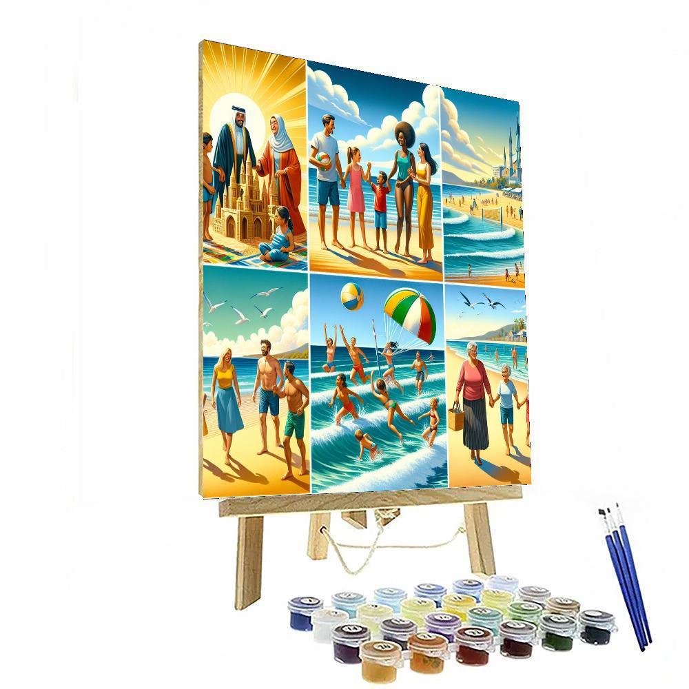 Lively Seaside Adventure Paint By Numbers Art