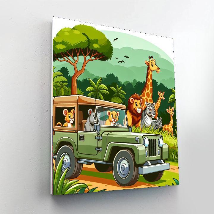 Jungle Expedition Safari Painting By Numbers Kit