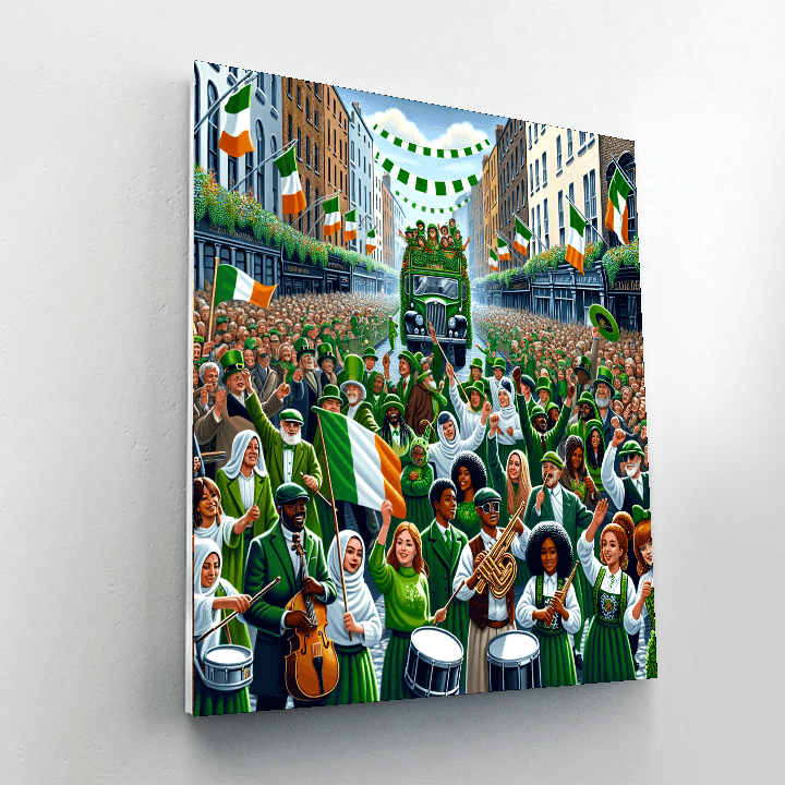St. Patrick's Day Parade - Dublin, Ireland Painting By Numbers Kit