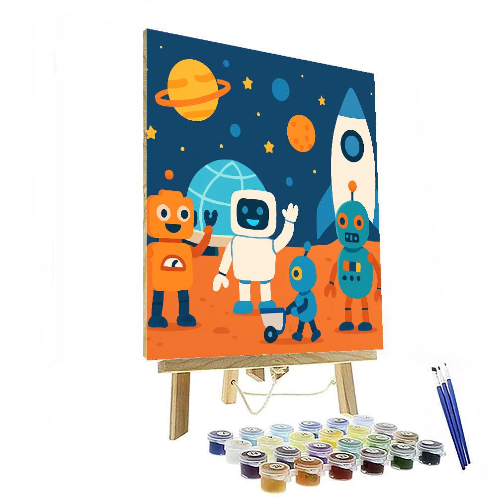 Robot Space Colony Paint By Numbers