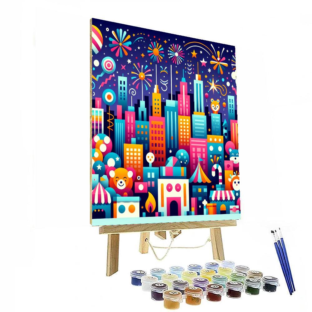 Cityscape Celebration Paint By Color