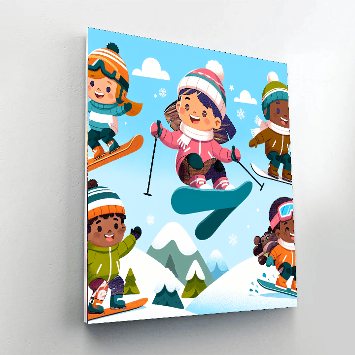Joyful Winter Sports Numbered Painting Kits
