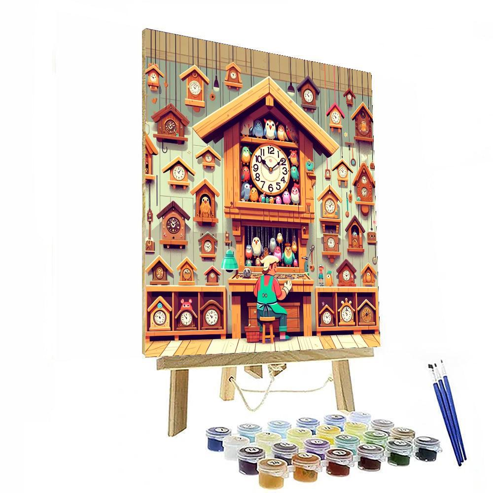 Clever Cuckoo Clock Caper Number Painting