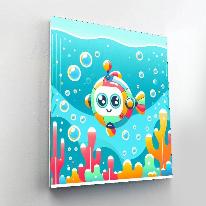 Playful Robot Fish Paint By Numbers Art