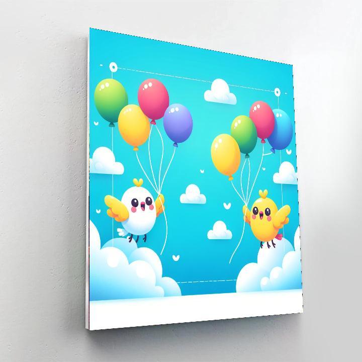 Ballooning Birdie Bliss Paint By Numbers