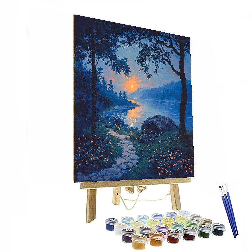 Friedrich Inspired Luminous Twilight  Number Painting