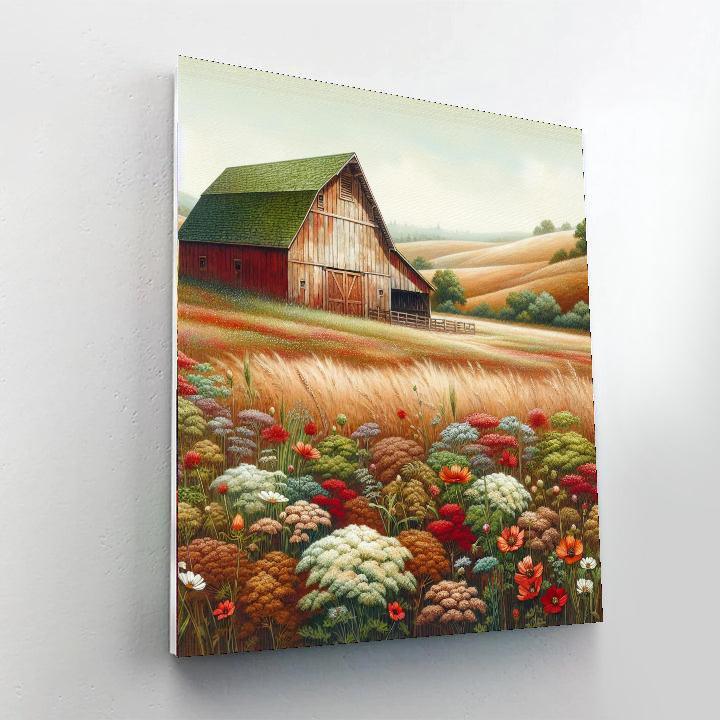 Charming Rustic Barn Scene Paint By Numbers Art