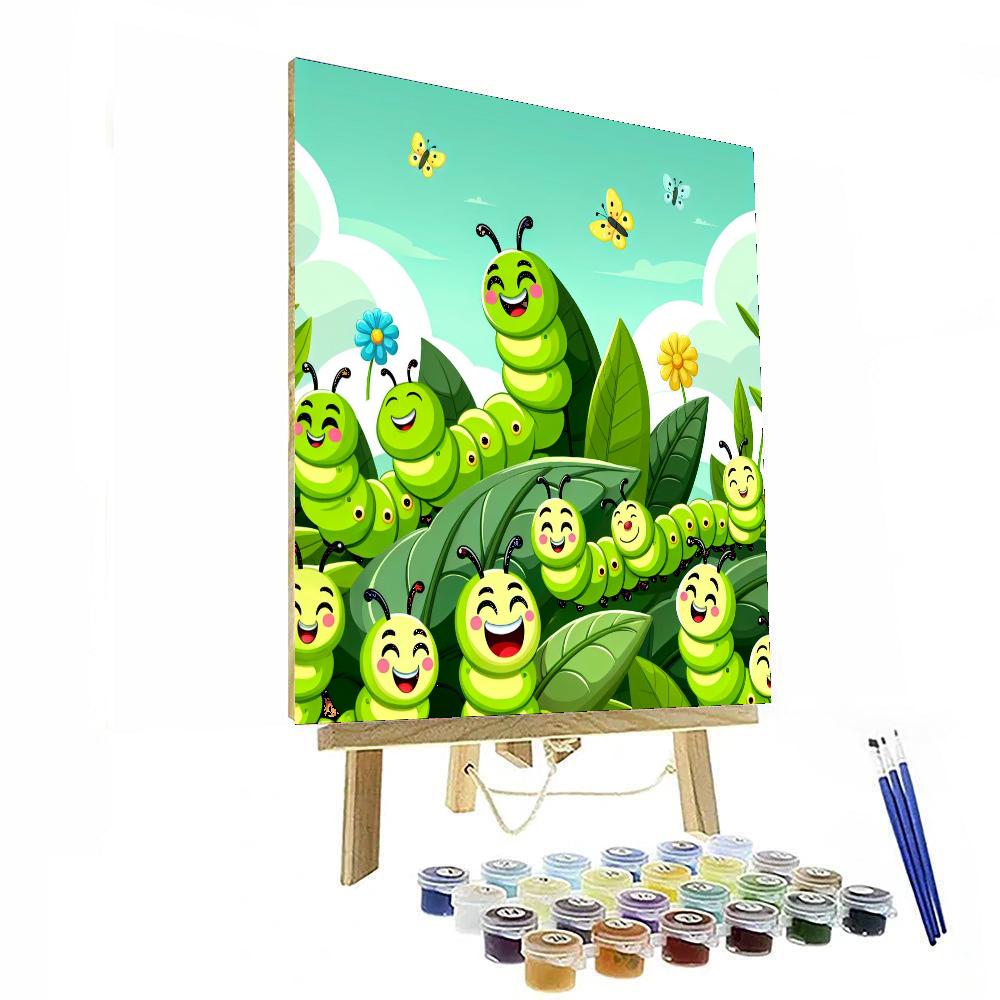 Giggling Caterpillars Number Painting