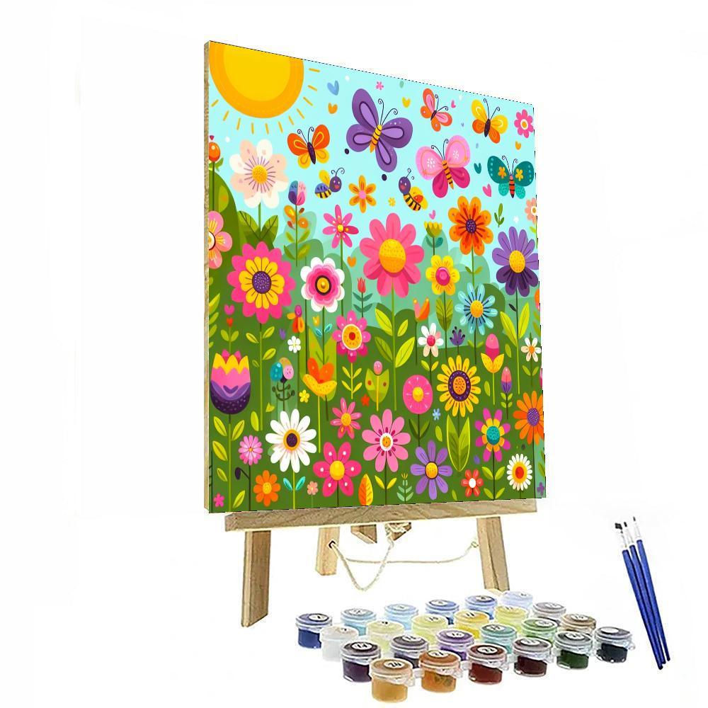 Dazzling Flower Garden Number Painting