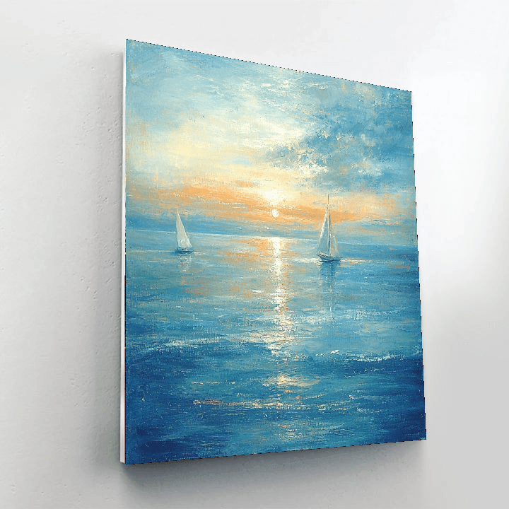 J.M.W. Turner Inspired Ethereal Seaside Escape  Painting By Numbers Kit