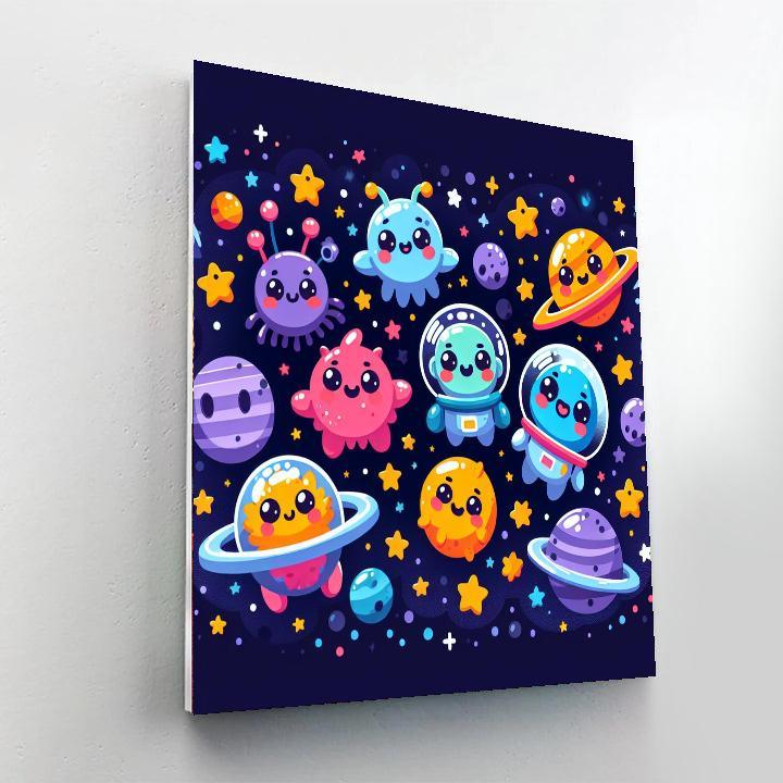 Cosmic Critters In Space Paint By Color