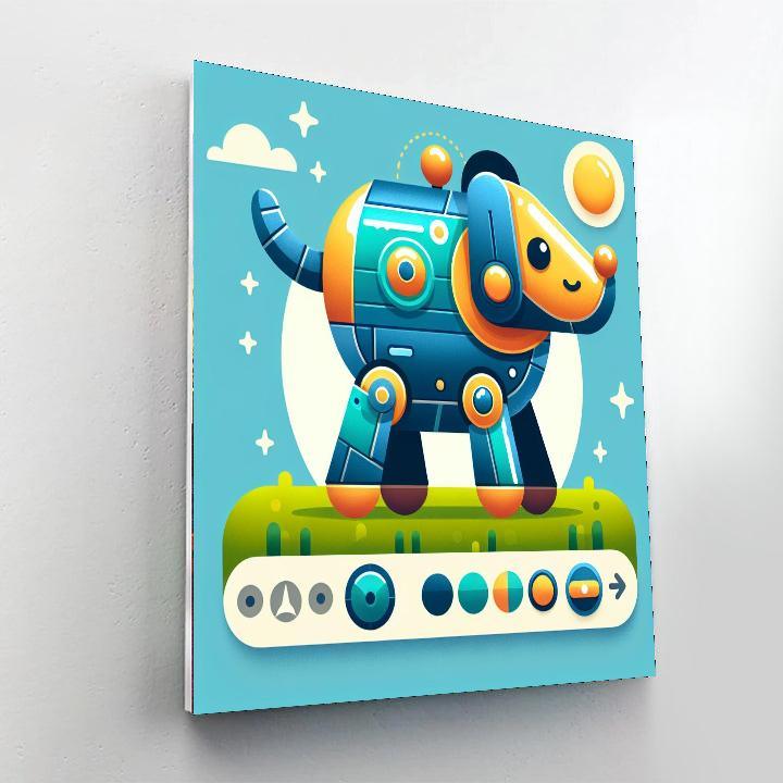 Whimsical Robot Dog Paint By Number