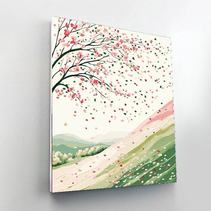 Hiroshige Inspired Petals In The Breeze  Paint By Numbers Kits
