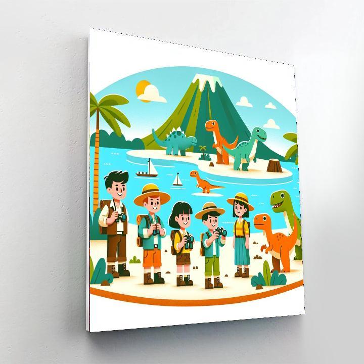 Adventure At Dino Island Numbered Painting Kits