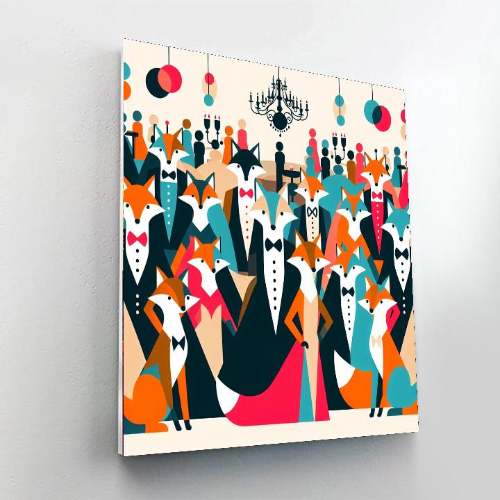 Foxes In Fancy Frocks Paint By Numbers