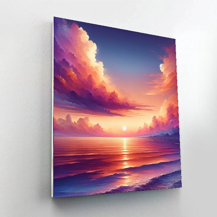 Radiant Ocean Sunset Numbered Painting Kits