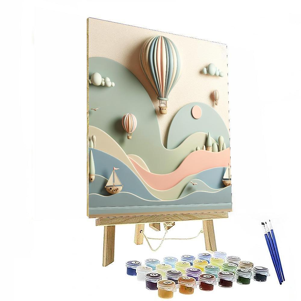 Vintage Hot Air Balloon Journey Paint By Color